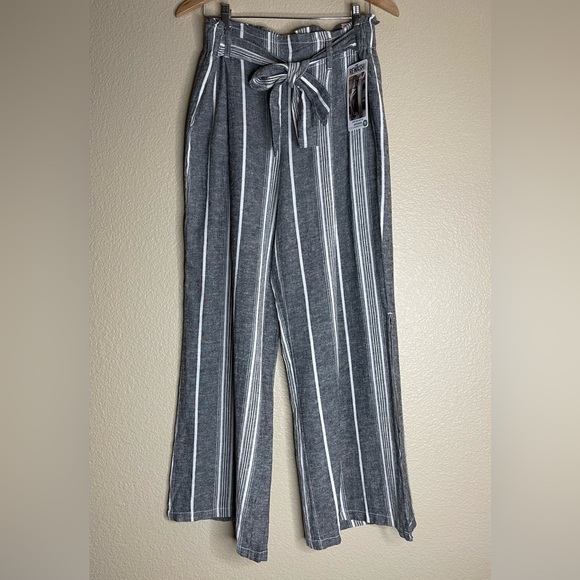 REWASH PAPERBAG WAIST WIDE LEG TROUSER - WHITE/BLACK Size L - Picture 6 of 10